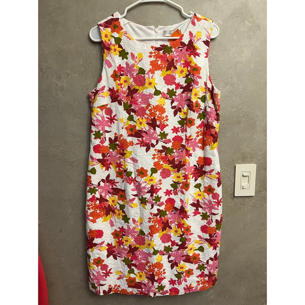 Dress Barn Vibrant Floral Print Sleeveless Sheath Dress Size 14 - Picture 4 of 12